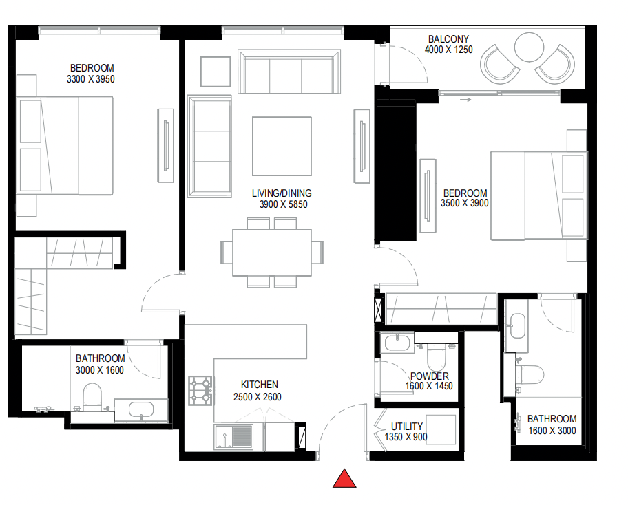 Sobha One Tower A - 2 BEDROOM APARTMENT