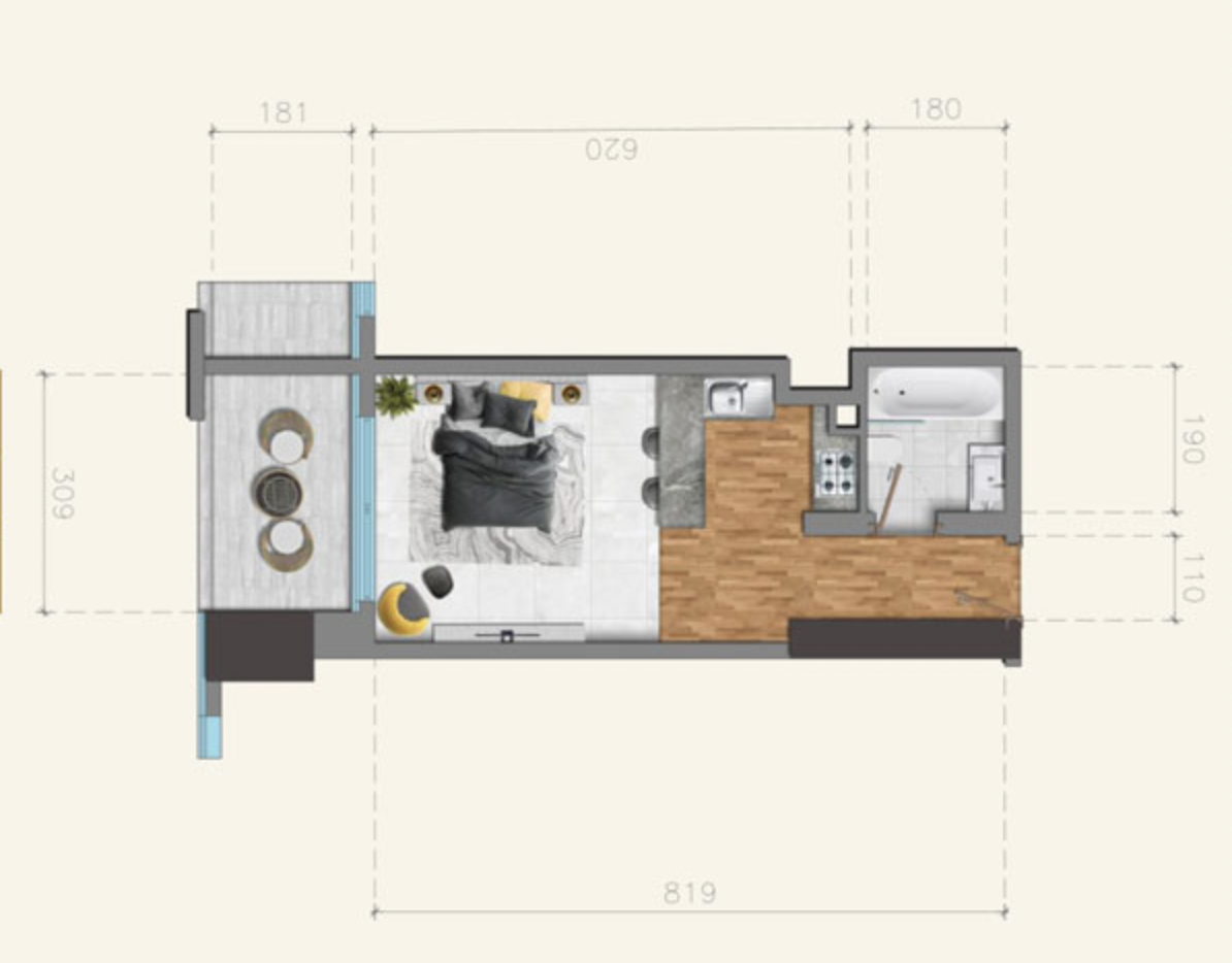 V Tower  - STUDIO APARTMENT