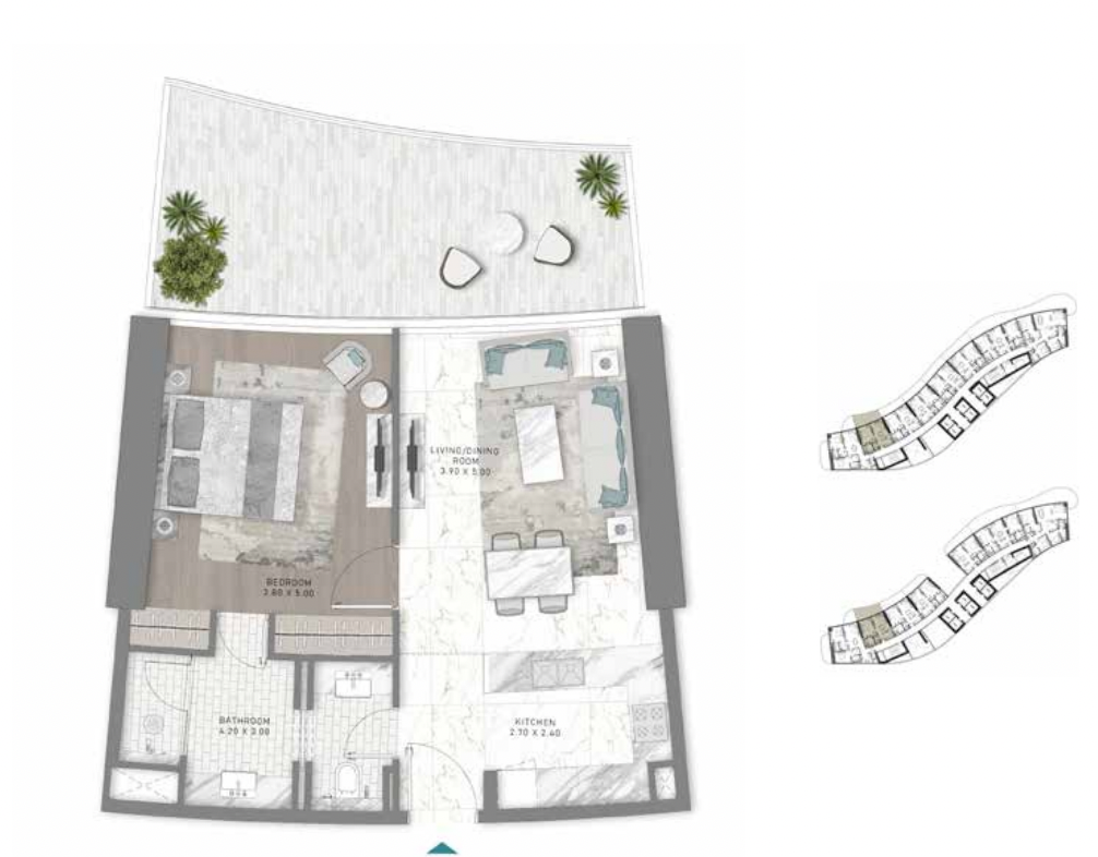 DAMAC BAY BY CAVALLI - 1 BEDROOM APARTMENT