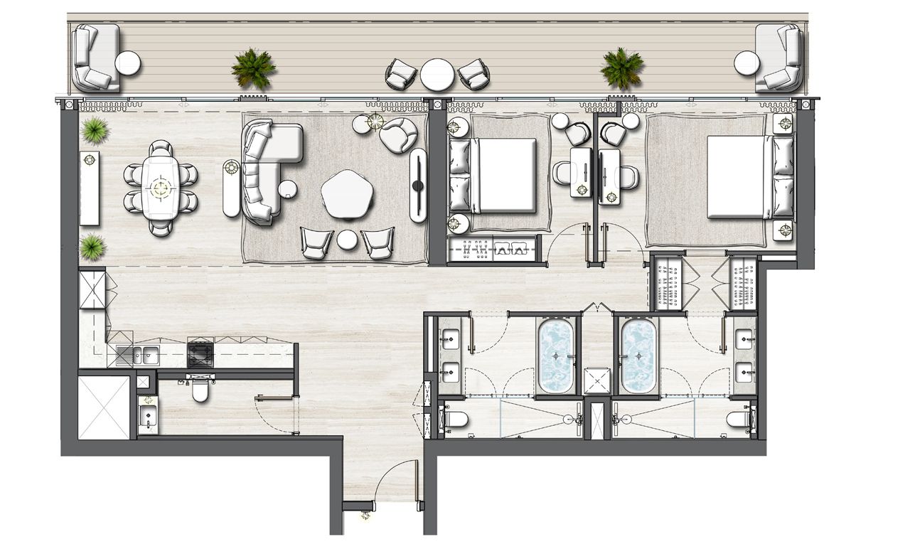 Address Residences – The Bay - 2-BEDROOMS